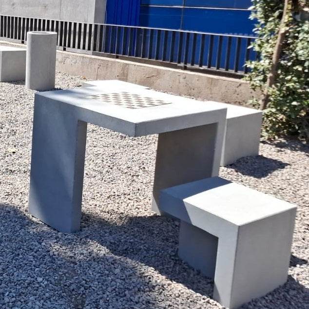 Mesa Ajedrez Hormigón-Mesa Hormigón-HBAU18-Play Plaza