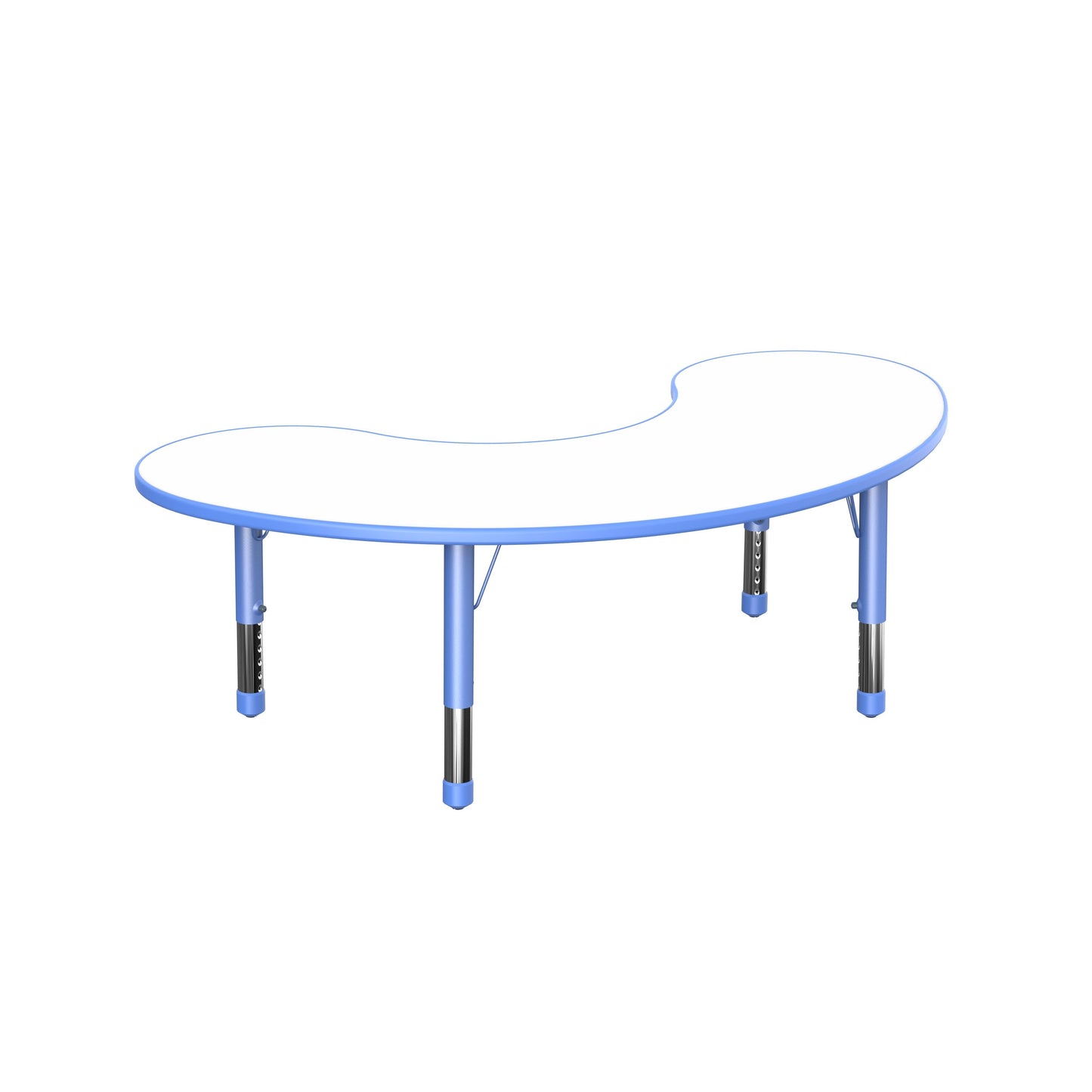 Mesa Riñón Colaborativa Doble Capa Melamina-Mesas Escolares-YCY-070_AZUL-Play Plaza