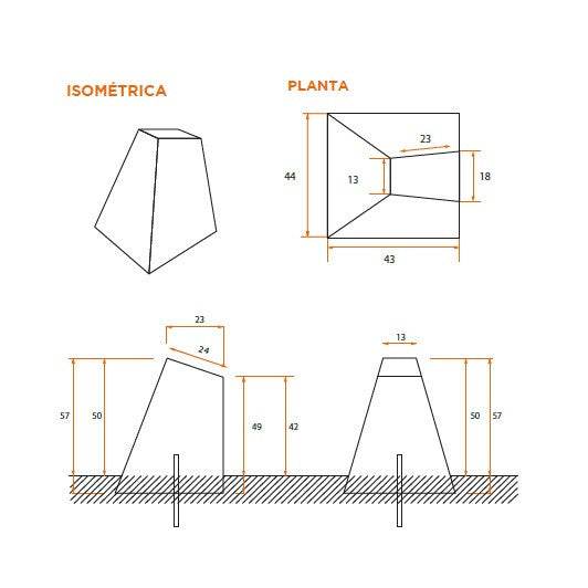 Segregador Hormigón Piramidal-Segregador Hormigón-HBAU32-Play Plaza