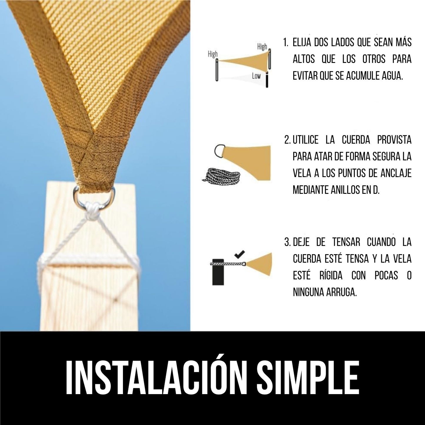Toldo vela 120gr/m² 10x10m