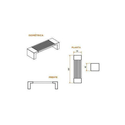 Banca Hormigón Madera 180 cm-Banca Hormigón-HBAU17-Play Plaza