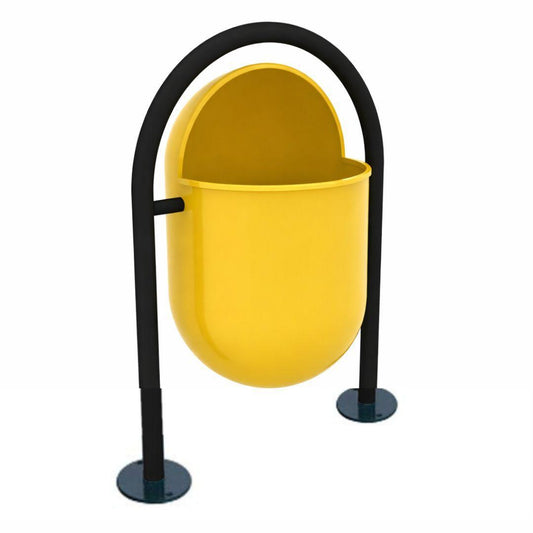 Basurero Capsular Cemento Amarillo Play Plaza Play Plaza