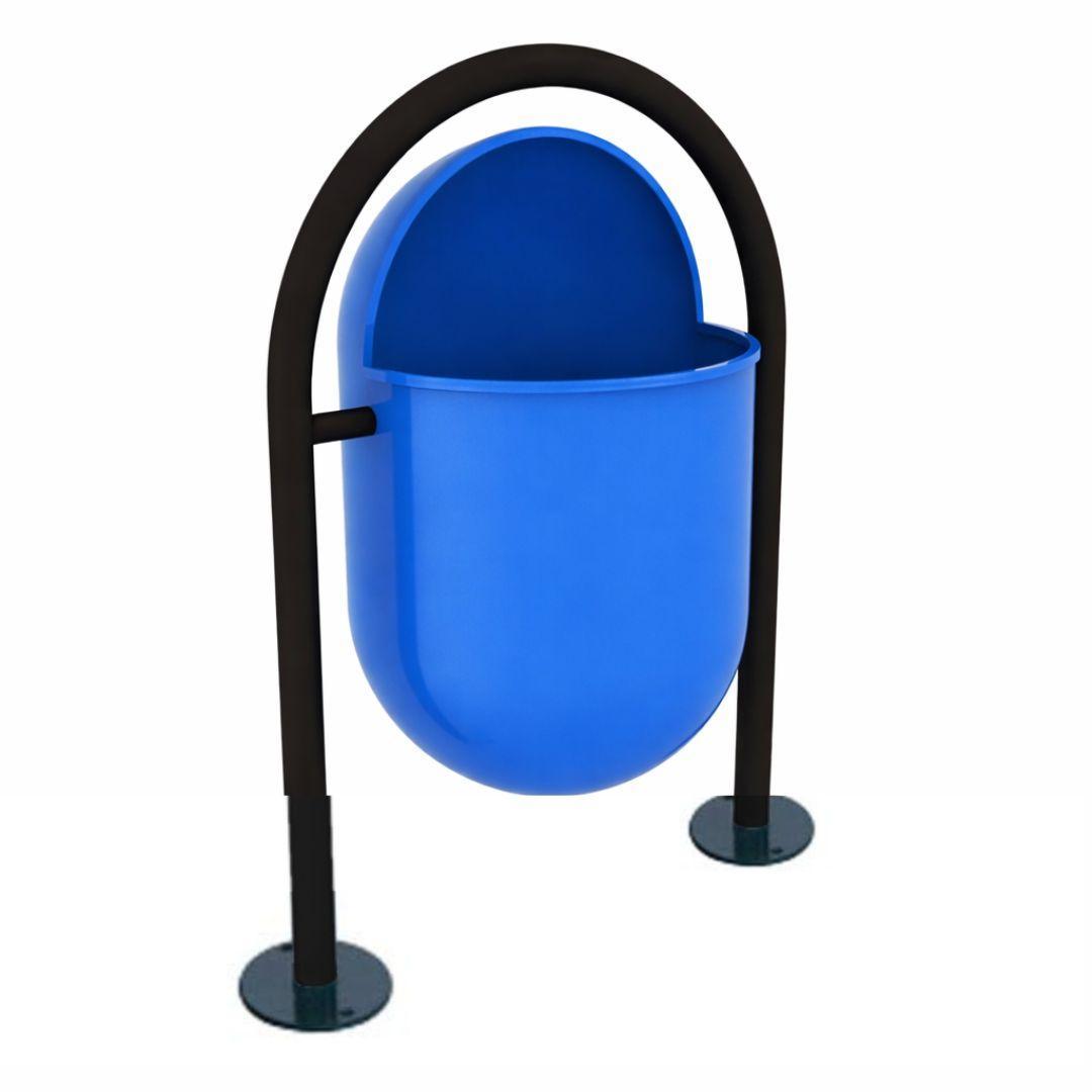 Basurero Capsular Cemento Azul Play Plaza Play Plaza