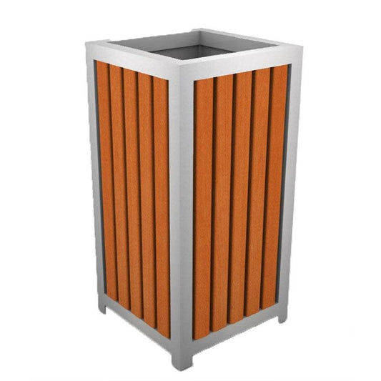 Basurero Metal Madera - Play Plaza