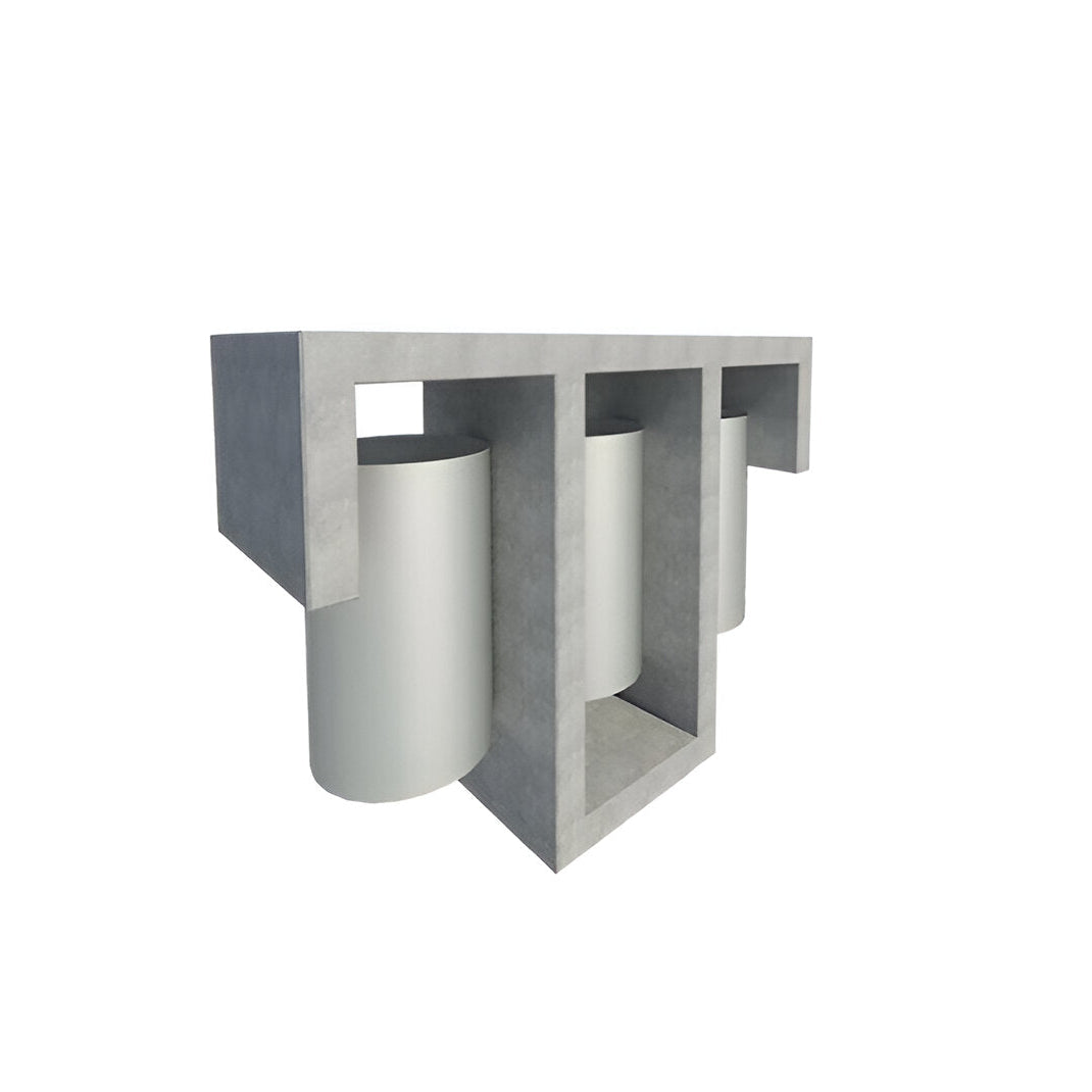 Basurero Cilindro DOP Triple 150x53x110 cm-Basurero Hormigón-HBAU176-Play Plaza