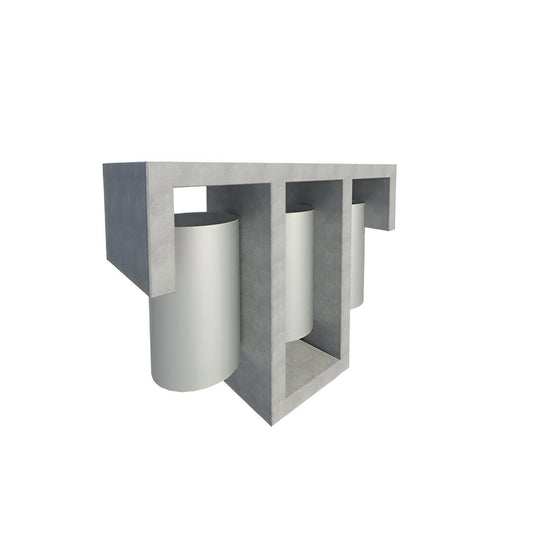 Basurero Cilindro DOP Triple 150x53x110 cm-Basurero Hormigón-HBAU176-Play Plaza
