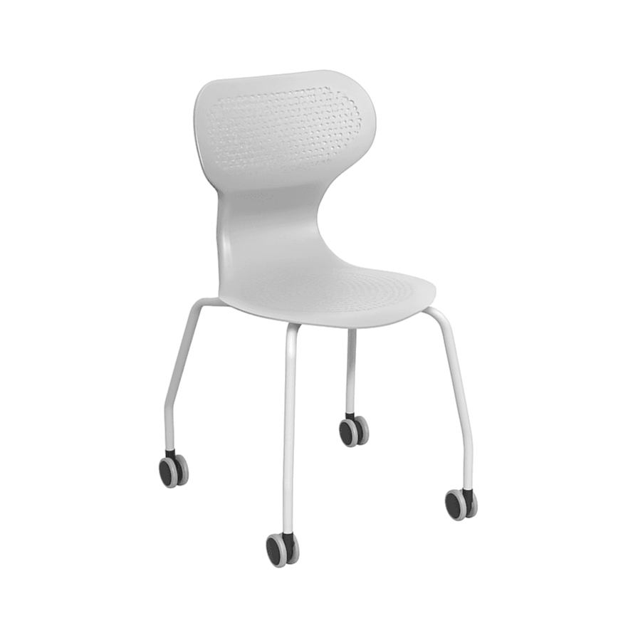 Silla Ergonométrica Polipropileno con Ruedas-Sillas Universitarias-YCX-21003_GRIS-Play Plaza