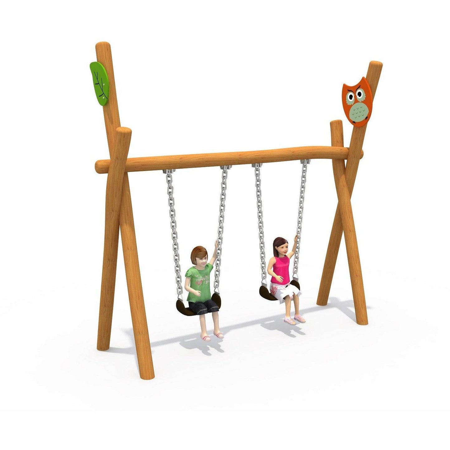 Columpio Madera Doble - Play Plaza