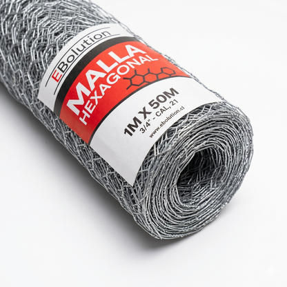 Malla Hexagonal 1,0m x 50m (3/4" - Cal, 21) Play Plaza Play Plaza