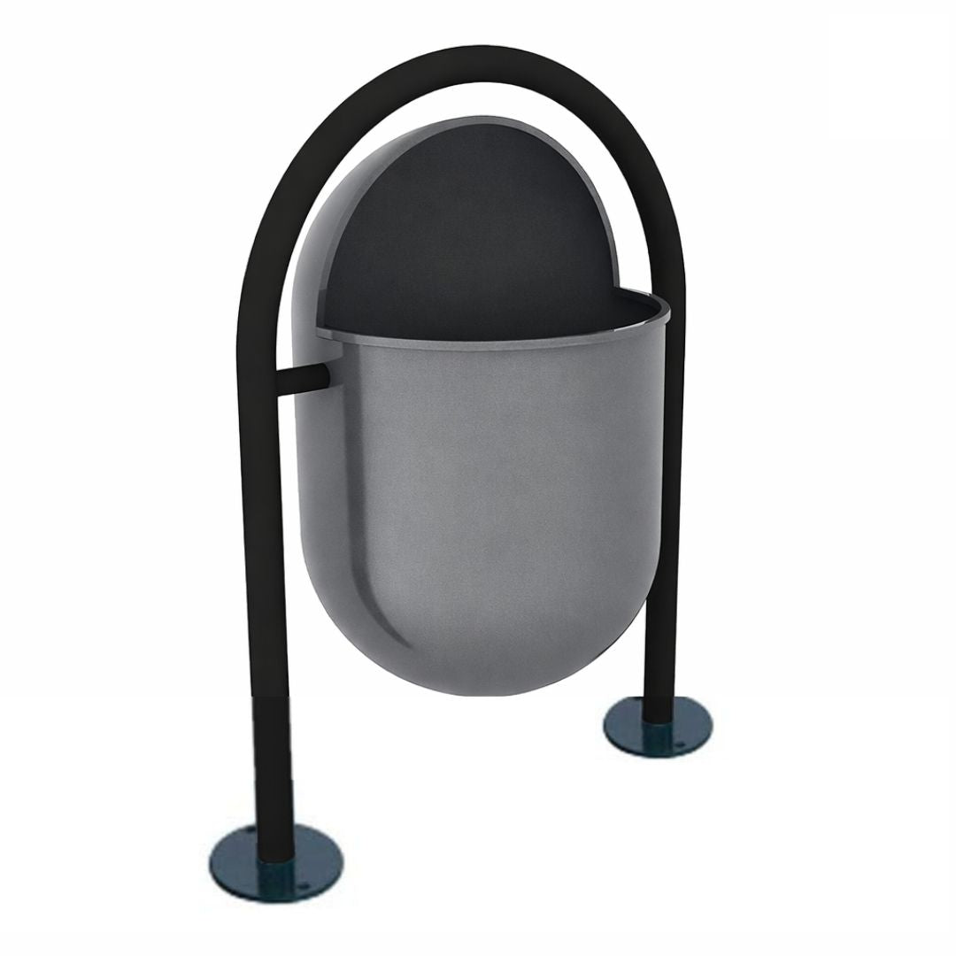 Basurero Capsular Cemento Gris Play Plaza Play Plaza