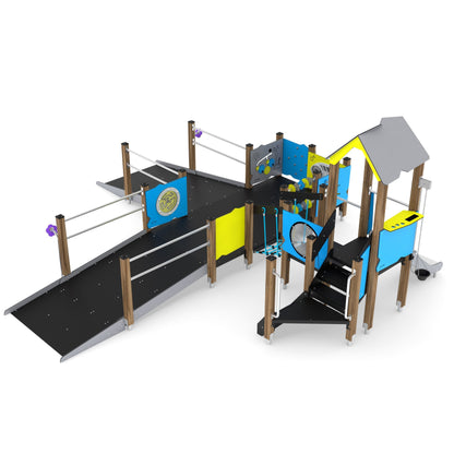 Juego Wooden 05-Juego Modular Inclusivo-HBWD1505-Juegos Inclusivos, Juegos Plaza Madera-Play Plaza