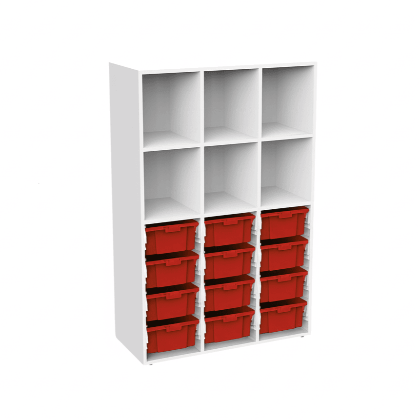 Organizador Escolar 12 cajones 160 Alto-Organizadores Escolares-YCW-21206_ROJO-Play Plaza
