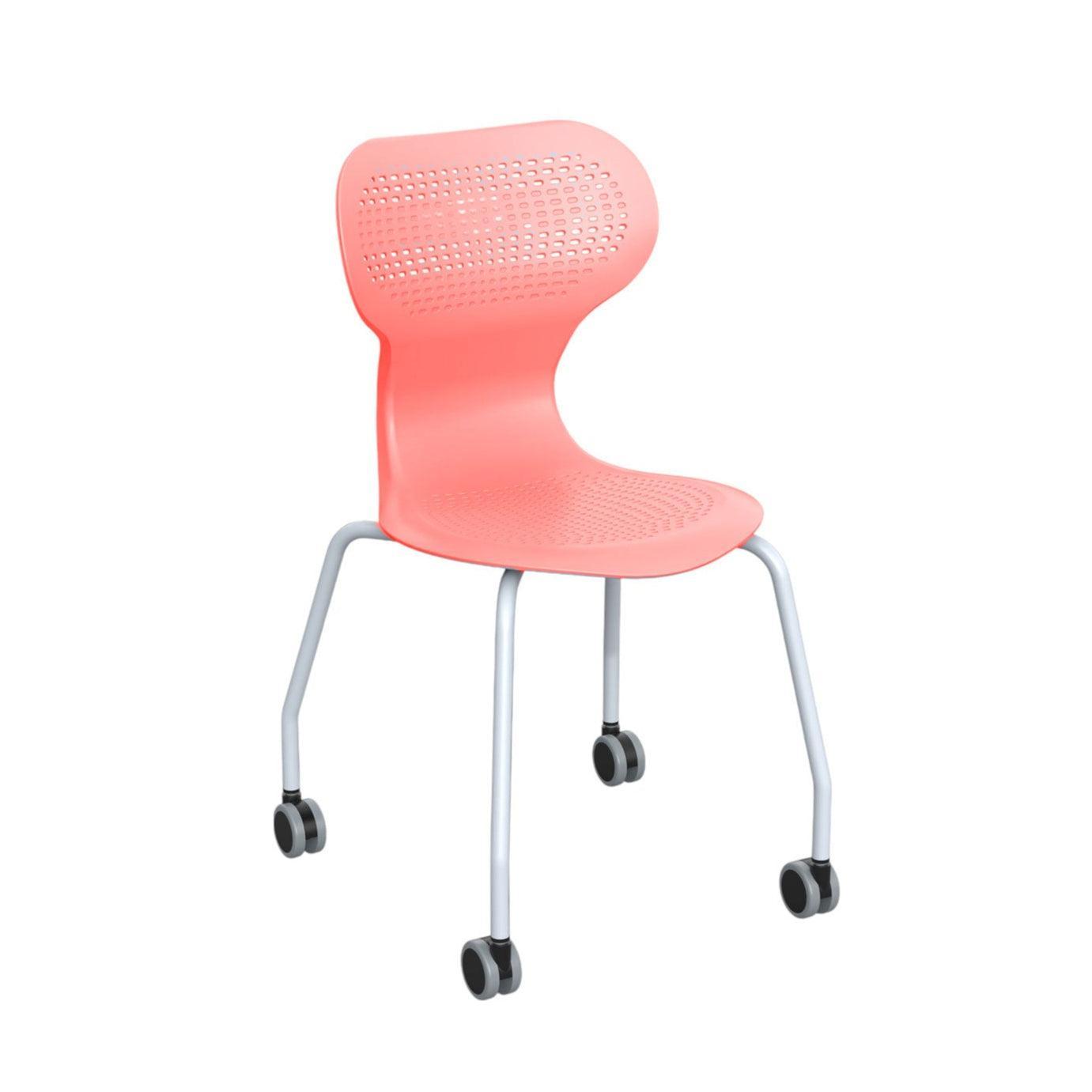 Silla Ergonométrica Polipropileno con Ruedas-Sillas Universitarias-YCX-21003_ROJO-Play Plaza