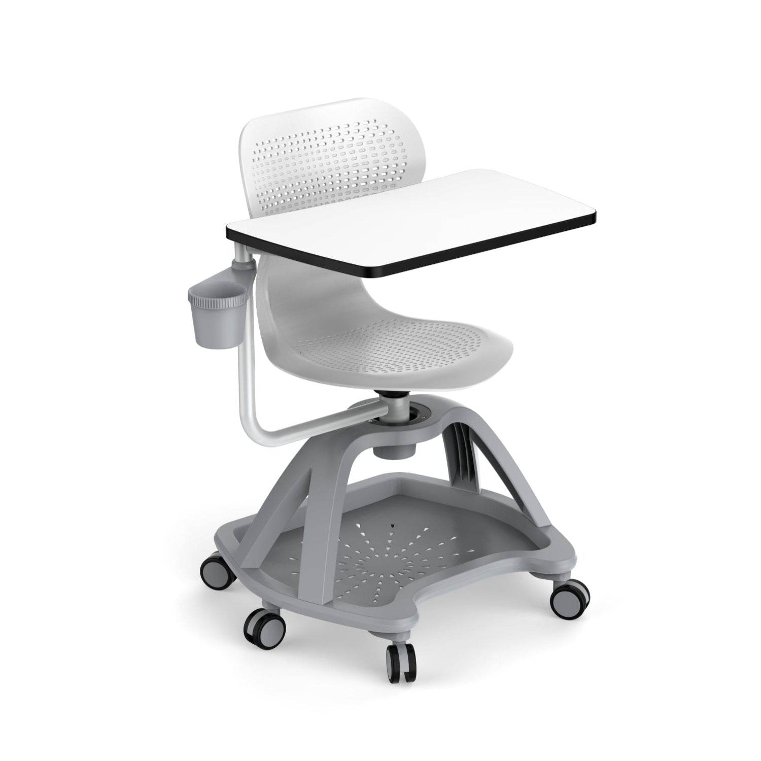 Silla Universitaria Polipropileno Reforzada Diestro/Zurdo con Ruedas-Sillas Universitarias-YCX-020_GRIS-Play Plaza