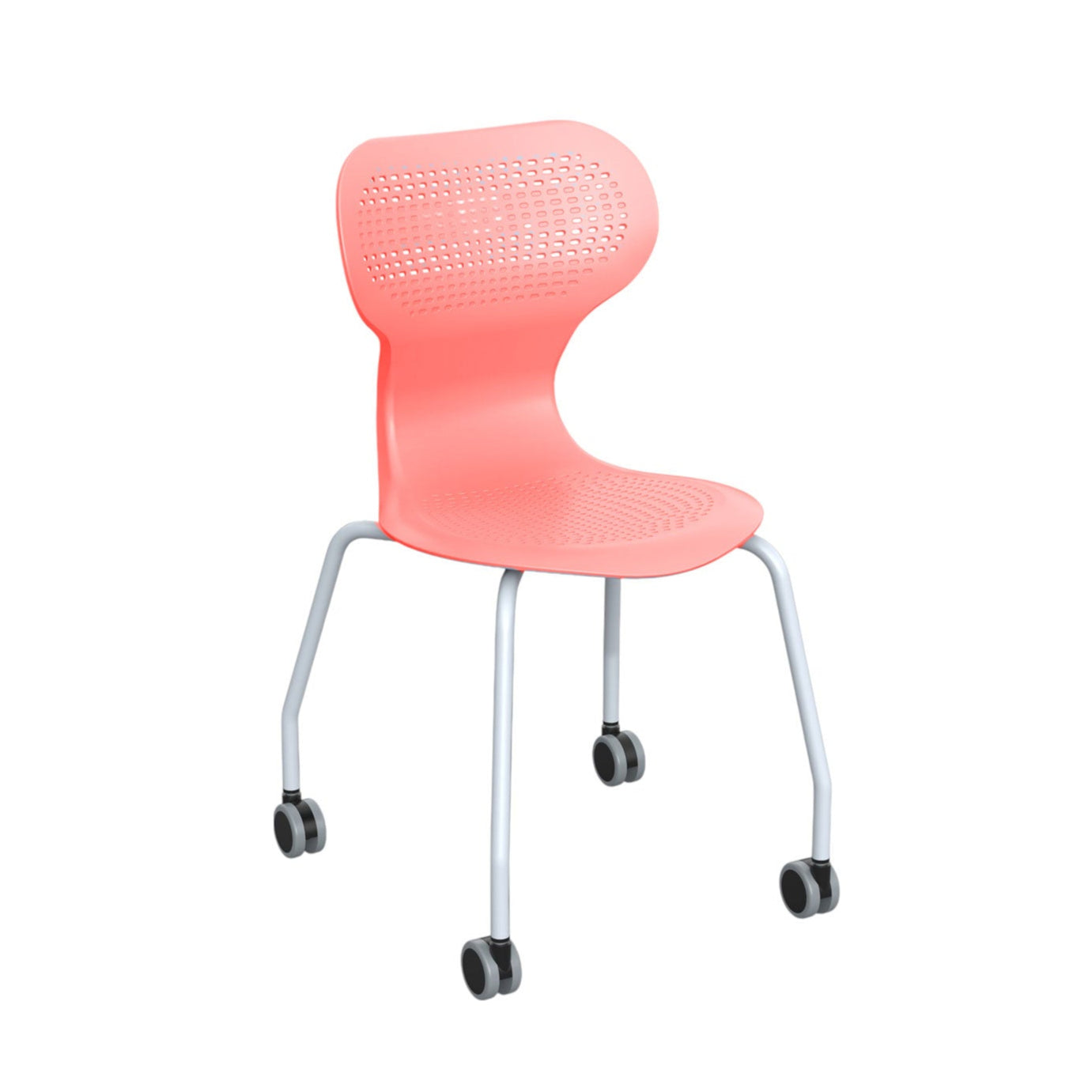 Silla Ergonométrica Polipropileno con Ruedas-Sillas Universitarias-YCX-21003_ROJO-Play Plaza