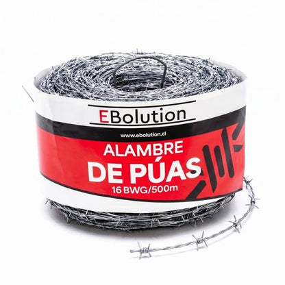 Alambre de Púas Galvanizado 16 BWG, 500 m
