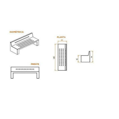 Escaño Hormigón 180 cm-Escaño-Mobiliario Urbano Hormigón-Play Plaza