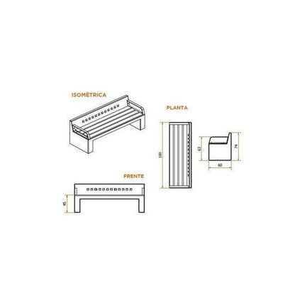 Escaño Hormigón Madera 180 cm-Escaño-Mobiliario Urbano Hormigón-Play Plaza