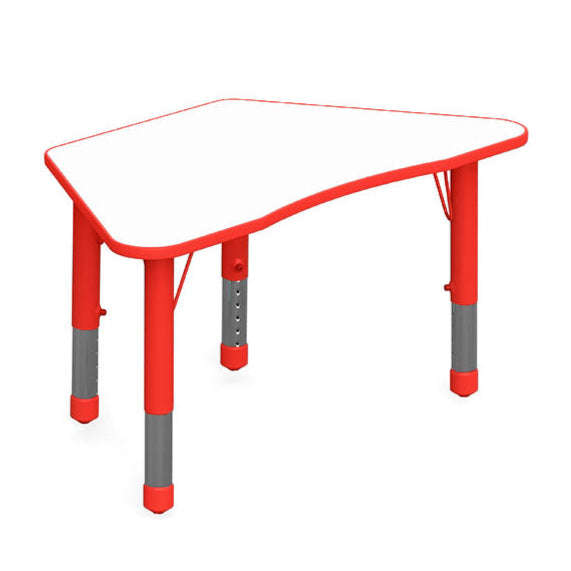 Mesa Colaborativa Trapezoidal Doble-Mesas Escolares-YCY-091_ROJO-Play Plaza