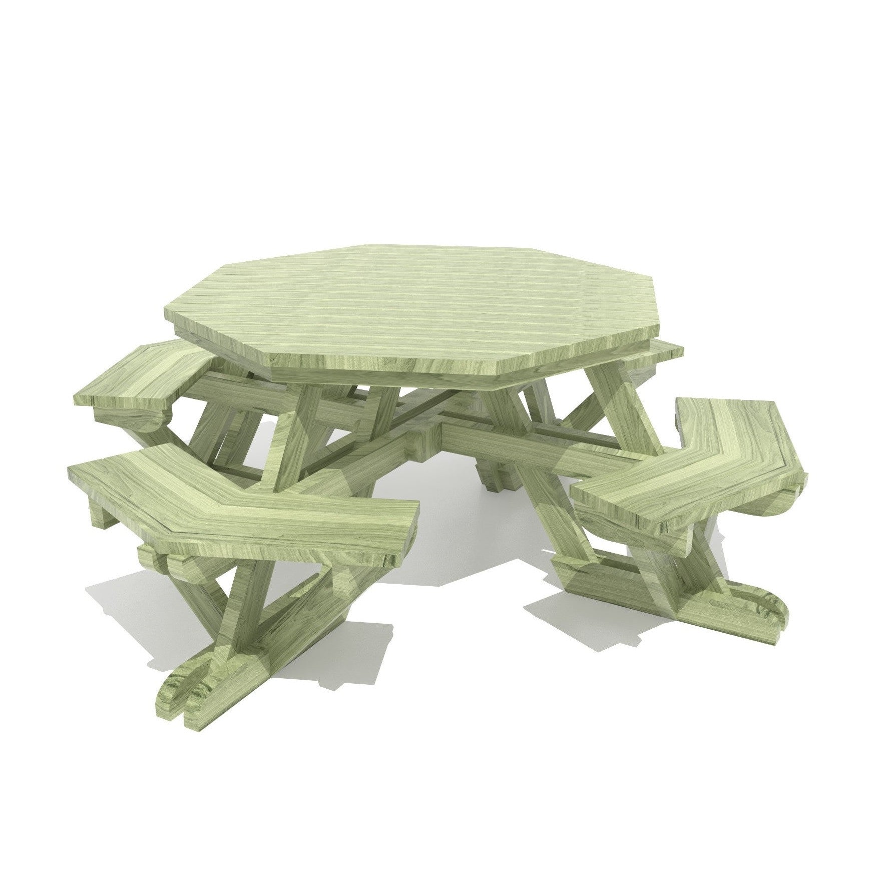 Mesa Picnic Octagonal-Mesa de Madera-Bancas y Escaños,Mesa Picnic-Play Plaza