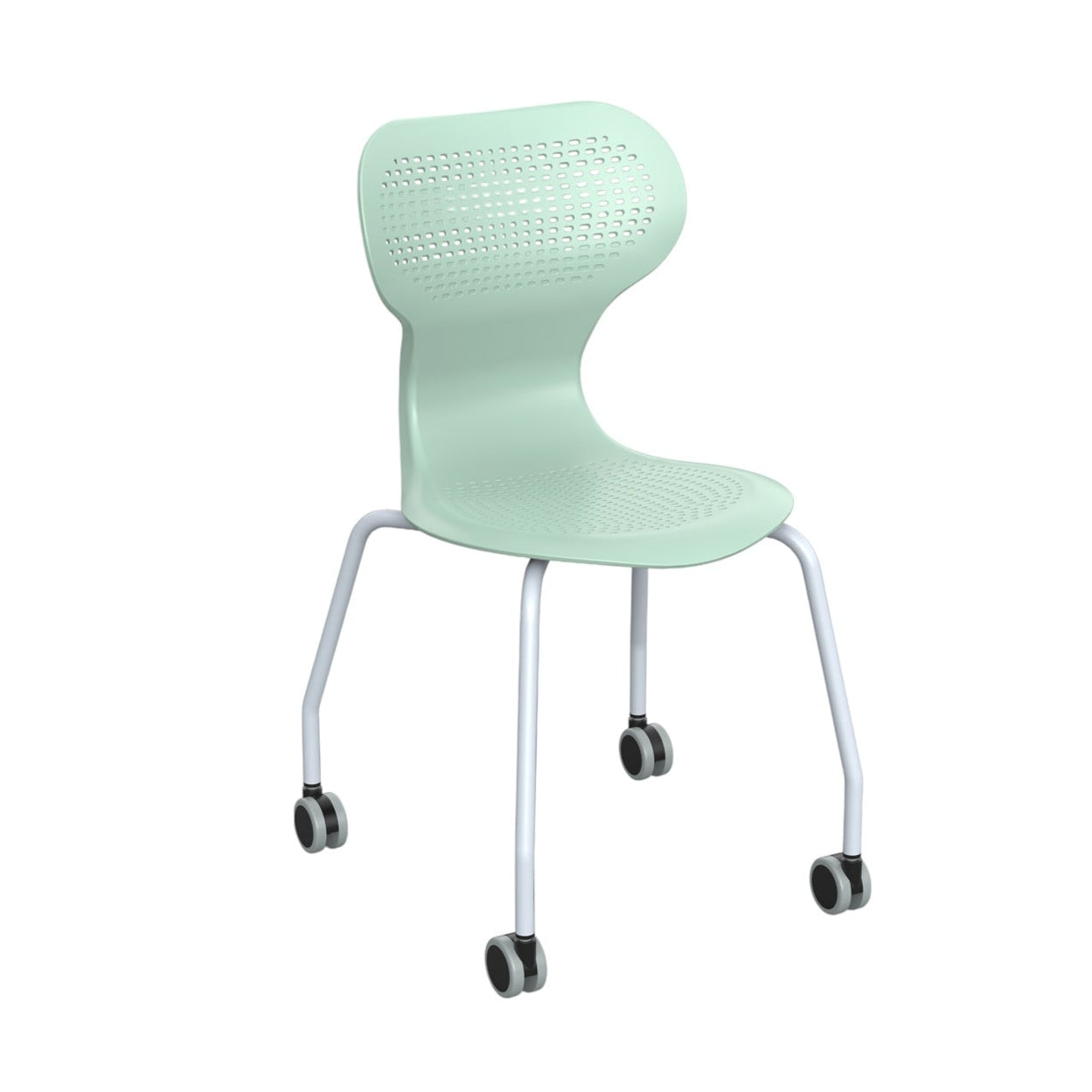 Silla Ergonométrica Polipropileno con Ruedas-Sillas Universitarias-YCX-21003_VERDE-Play Plaza